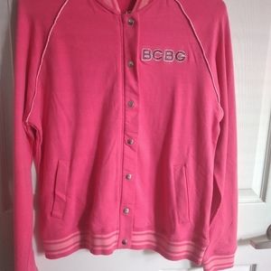 BcbgMaxAzria Pink Varsity Bomber Jacket